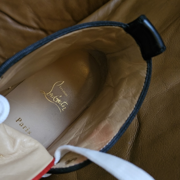 Women's Christian Louboutin Multicolor Velvet Wool Designer Sneakers Size 8 US - Picture 13 of 16